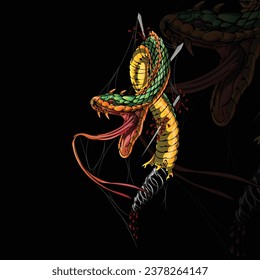 arte vectorial de mascota víbora peligroso