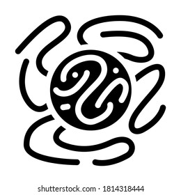 vector de icono de glifo de virus peligroso. signo de virus peligroso. símbolo de contorno aislado ilustración negra