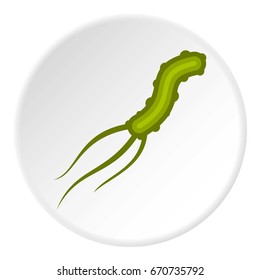 Dangerous virus icon in flat circle isolated vector illustration for web