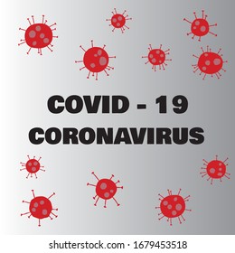Dangerous virus on white background. Covid-19 Coronavirus.