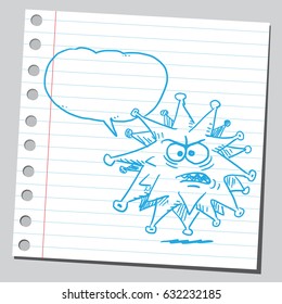 Dangerous virus with speech balloon