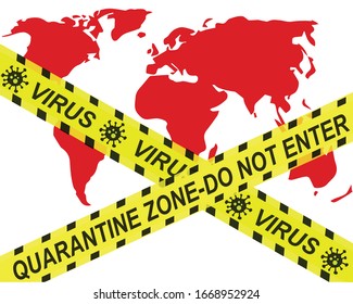 Dangerous Virus spreading around the world. Protection and quarantine banners, graphics, vector.