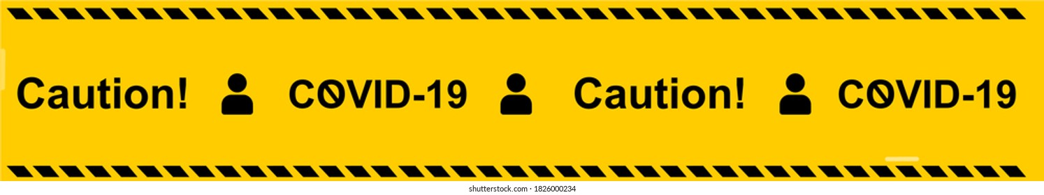Dangerous Virus Warning Tape. Keep your distance. Corona virus warning vector illustration