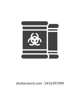 Dangerous waste barrel vector icon. filled flat sign for mobile concept and web design. Hazardous Waste glyph icon. Symbol, logo illustration. Vector graphics