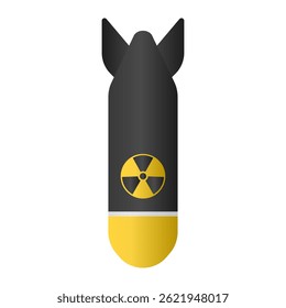 Vector de bomba nuclear de arma peligrosa. Bomba De Cohete Volando. Icono de bomba atómica nuclear peligrosa.