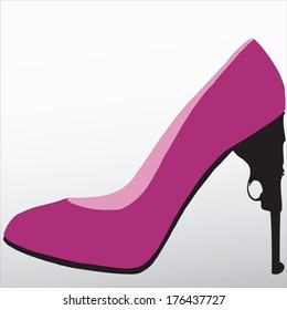 A dangerous weapon of seduction - An ironic representation of the seduction of high-heeled shoes
