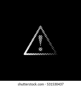 dangerous - white vector icon;  halftone illustration