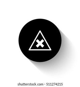 dangerous - white vector  icon with shadow