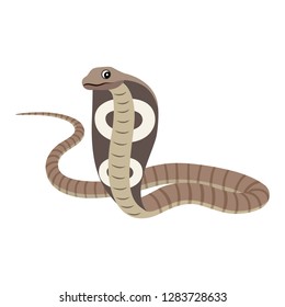 Dangerous wild animal, reptile, poisonous cobra icon, vector illustration isolated on white background