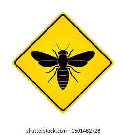 Dangerous wild bee warning sign, vector design