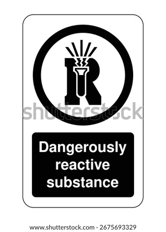 Dangerously Reactive Substance Safety Sign – Circular Explosion Symbol with Label for Chemical Instability, Lab Zones and Packaging High-Visibility Vector for Global Use