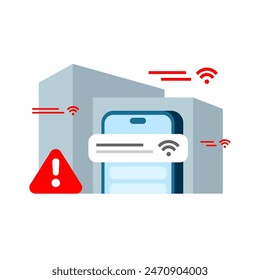 dangers of public wifi concept illustration flat design. simple modern graphic element for infographic, icon