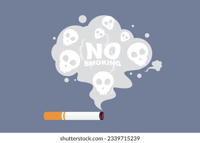 The dangers of smoking for health. 
Warning sign do not smoke