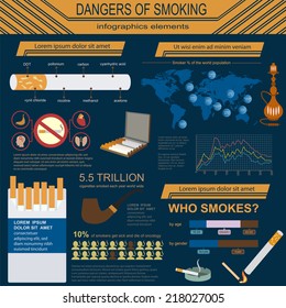 Dangers Smoking Infographics Elements Vector Illustration Stock Vector ...