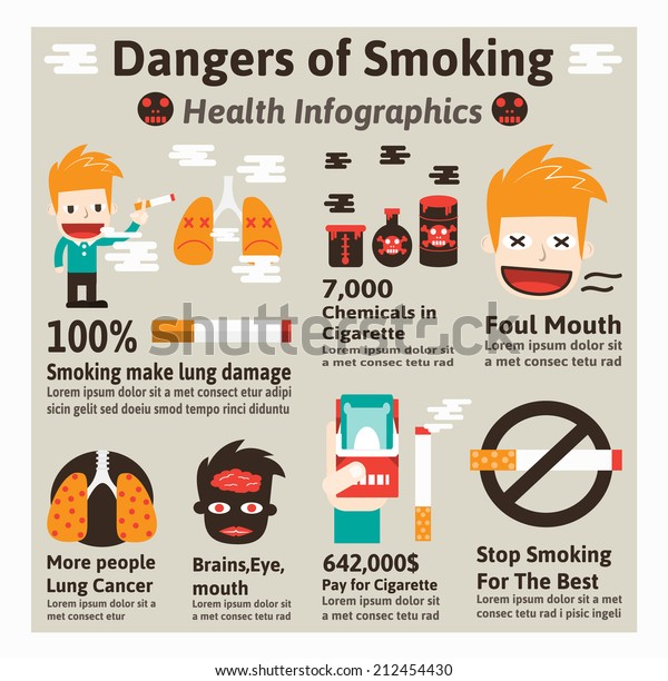 Dangers Smoking Vector Infographic Elements Stock Vector Royalty