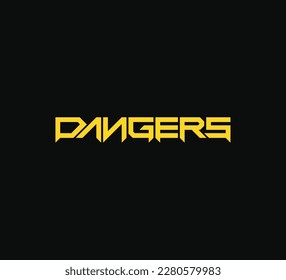 DANGERS typography word mark logo geometric lettering vector illustration