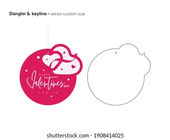 Dangler with keyline - Valentines day