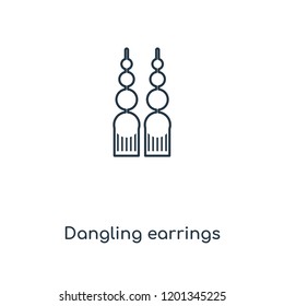 Dangling earrings concept line icon. Linear Dangling earrings concept outline symbol design. This simple element illustration can be used for web and mobile UI/UX.