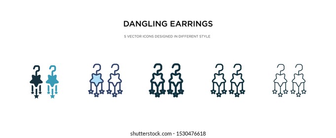 dangling earrings icon in different style vector illustration. two colored and black dangling earrings vector icons designed in filled, outline, line and stroke style can be used for web, mobile, ui