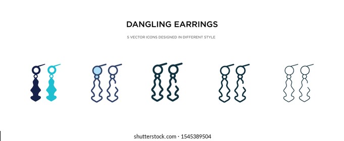 dangling earrings icon in different style vector illustration. two colored and black dangling earrings vector icons designed in filled, outline, line and stroke style can be used for web, mobile, ui