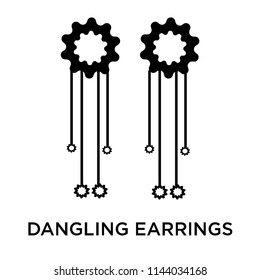 Dangling earrings icon vector isolated on white background for your web and mobile app design, Dangling earrings logo concept