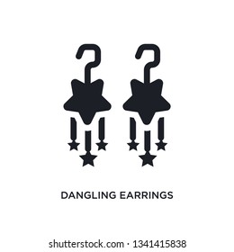 dangling earrings isolated icon. simple element illustration from woman clothing concept icons. dangling earrings editable logo sign symbol design on white background. can be use for web and mobile