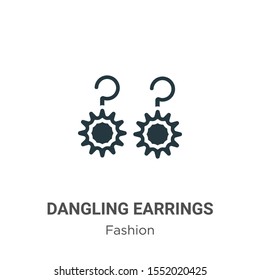 Dangling earrings vector icon on white background. Flat vector dangling earrings icon symbol sign from modern fashion collection for mobile concept and web apps design.