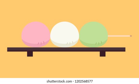 dango cartoon vector. free space for text.