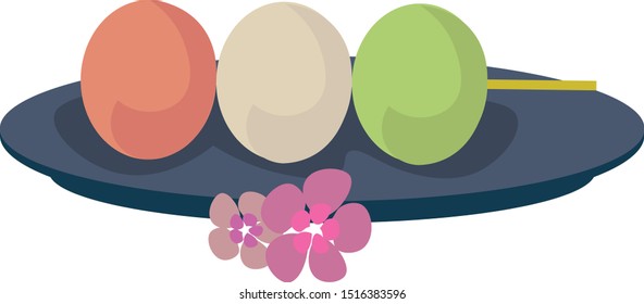 Dango food, illustration, vector on white background.