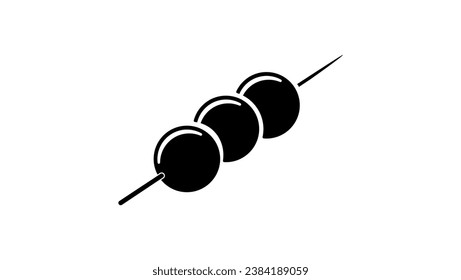 Dango-Symbol, schwarz, einzelne Silhouette