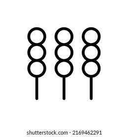 Dango Icon. Line Art Style Design Isolated On White Background