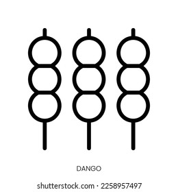 Dango-Symbol. Line Art Design einzeln auf weißem Hintergrund