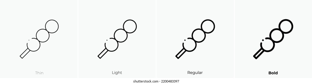 dango icon. Thin, Light Regular And Bold style design isolated on white background