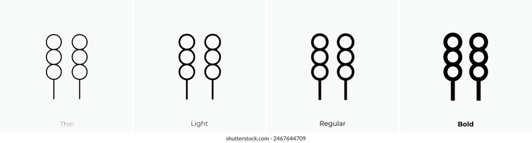 dango icon. Thin, Light Regular And Bold style design isolated on white background