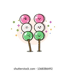 Dango illustrations with MBE style vector and cute face