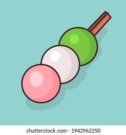 dango japanese food isolated cartoon vector illustration in flat style