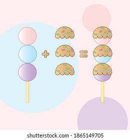 Diseño vectorial de bocadillos de dango mochi