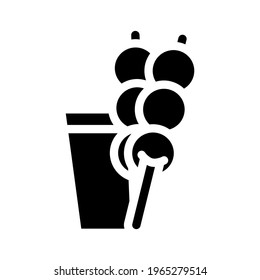 dango snack glyph icon vector. dango snack sign. isolated contour symbol black illustration