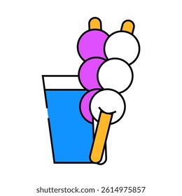 dango snack line icon vector. dango snack sign. isolated symbol illustration