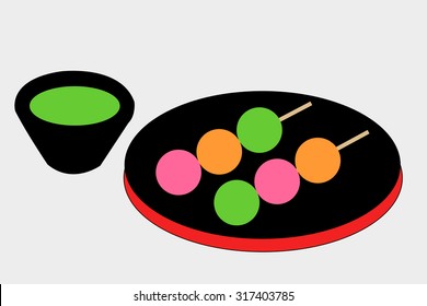 Dango Stick and Green Tea