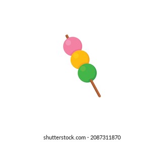 Dango vector isolated icon. Emoji illustration. Dessert stick vector emoticon