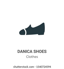 Danica shoes vector icon on white background. Flat vector danica shoes icon symbol sign from modern clothes collection for mobile concept and web apps design.