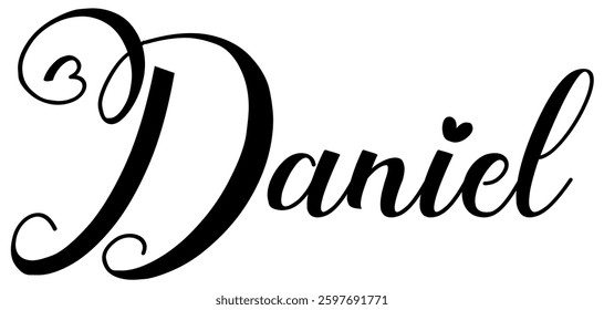 Daniel - black color - first name - ideal for websites, e-mails, presentations, greetings, sublimation cards, cricut, t-shirt, sweatshirt, prints, cricut, silhouette,