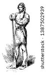 Daniel Boone, 1734-1820, he was an American pioneer, explorer, frontiersman and one of the first folk heroes of the United States, famous for his exploration and settlement, vintage line drawing