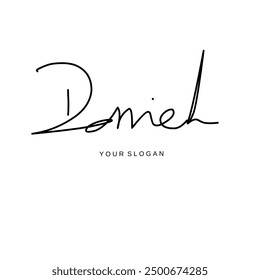 Daniel name signature logo vector design