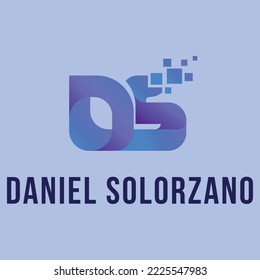 plantilla de logotipo de daniel solorzano diseño elegante moderno