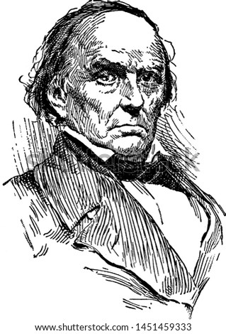 Daniel Webster, vintage engraved illustration