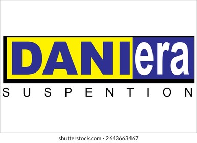 Vetor de texto DANIERA e forma retangular elegante, design de produto rápido.