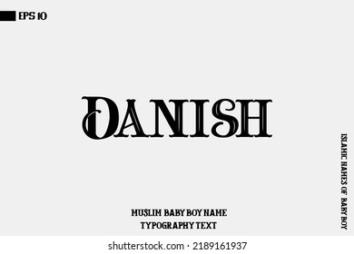 Danish Bold Arabic Boy Name Brush Calligraphy Text