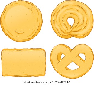 Danish butter cookies hand drawn vector illustration, isolated on white background